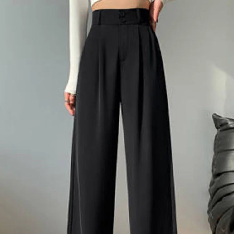 Pantalon large taille haute pour femmes