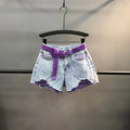 Short en jean déchiré taille haute pour femmes