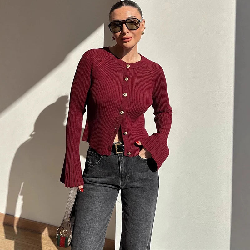 Cardigan à simple boutonnage pour femmes