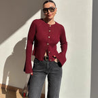 Cardigan à simple boutonnage pour femmes