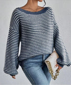 Pull rayé grande taille pour femmes