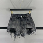 Shorts en jean taille haute pour femmes