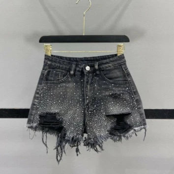 Shorts en jean taille haute pour femmes
