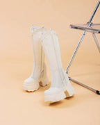 Bottes genou haute à plate-forme pour femmes