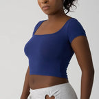 T-shirt en pur coton à col rond pour femmes
