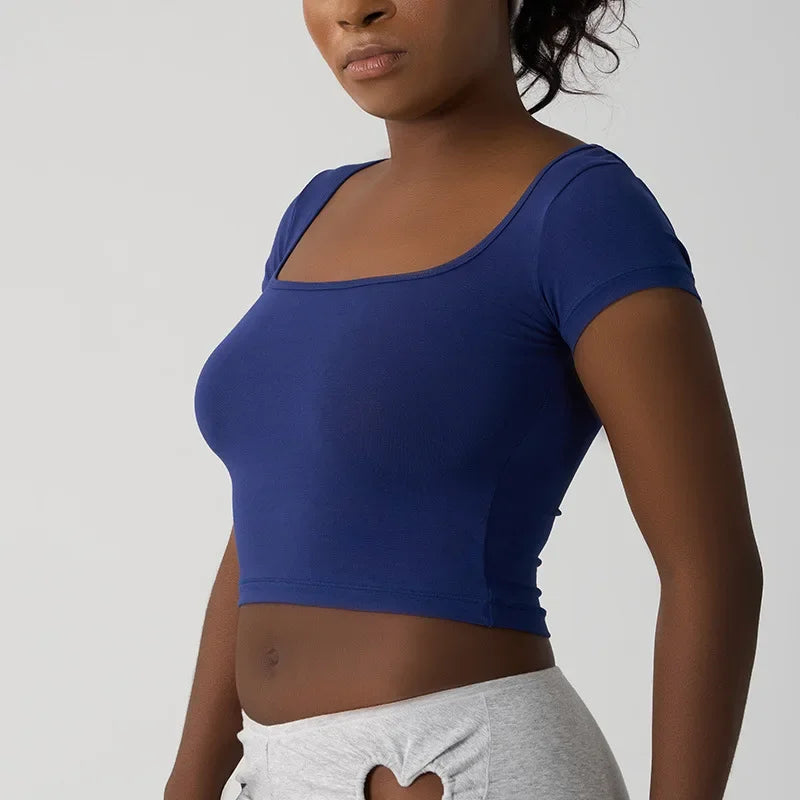 T-shirt en pur coton à col rond pour femmes