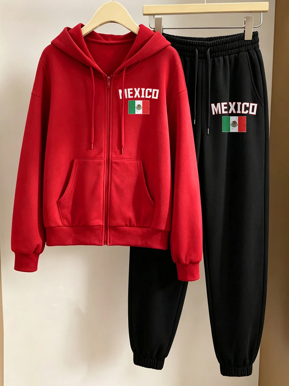 Ensemble 2 pièces sweat à capuche zippé et pantalon de survêtement pour femmes