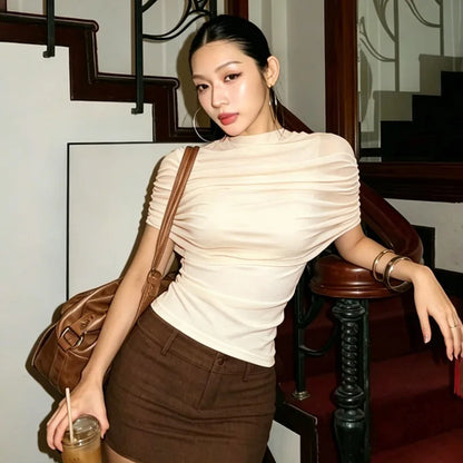 T-Shirt Femme en Maille Transparente – Style Tendance