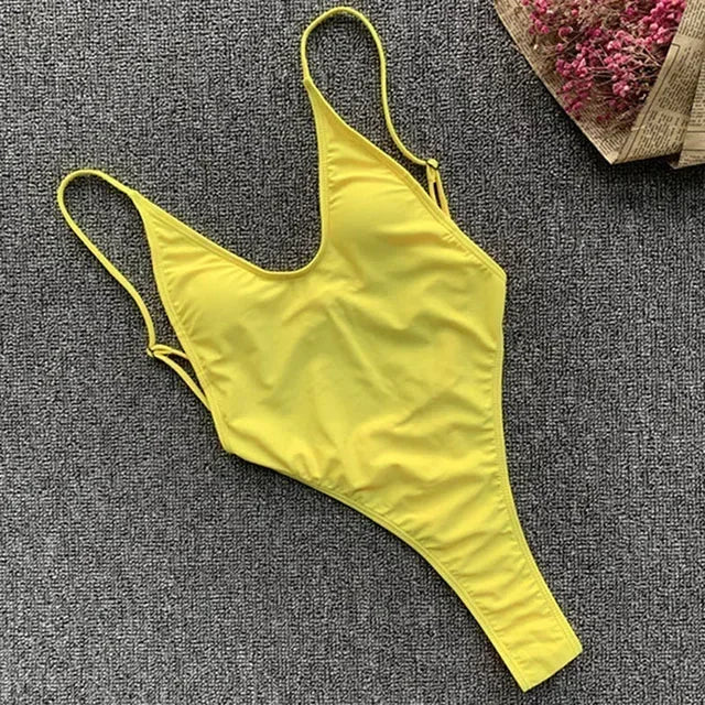 Maillot de bain une pièce, string, croisé, dos nu, diamant, coupe haute, pour femmes
