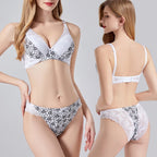 Ensemble soutien-gorge et culotte de luxe grande taille pour femmes