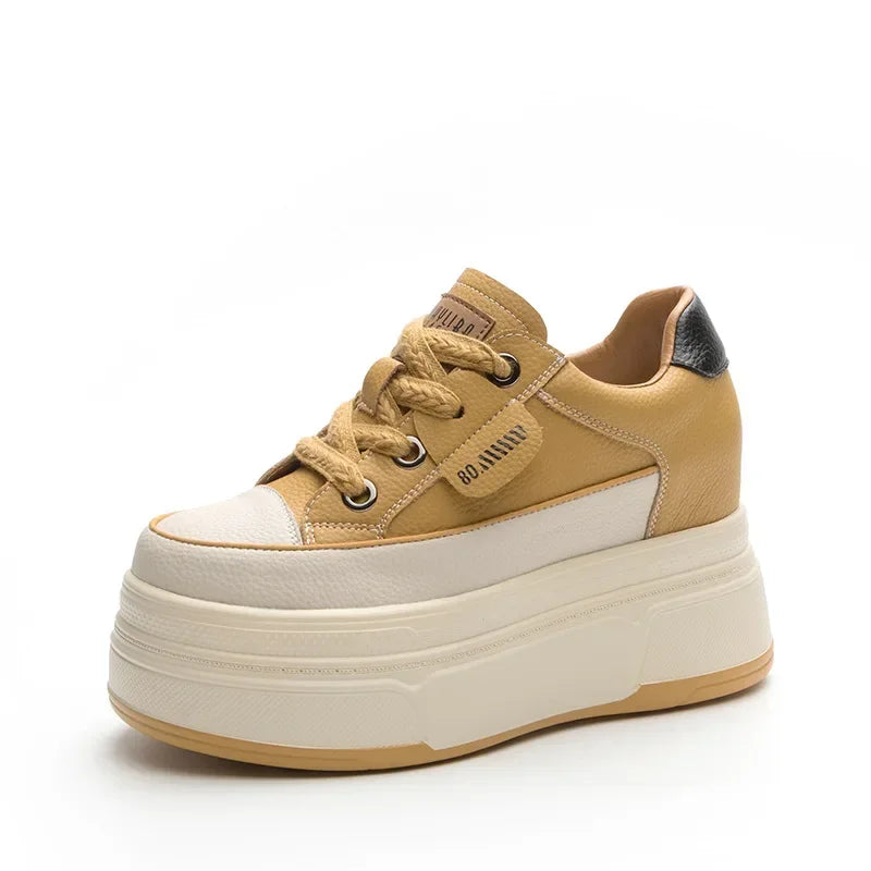 Baskets en cuir véritable pour femmes