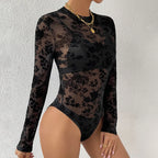 Body bustier sexy en maille imprimé pour femmes