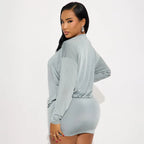 Robe courte sexy à col V profond pour femmes