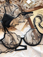 Ensemble soutien-gorge Sexy en maille respirante et culotte assortie pour femmes