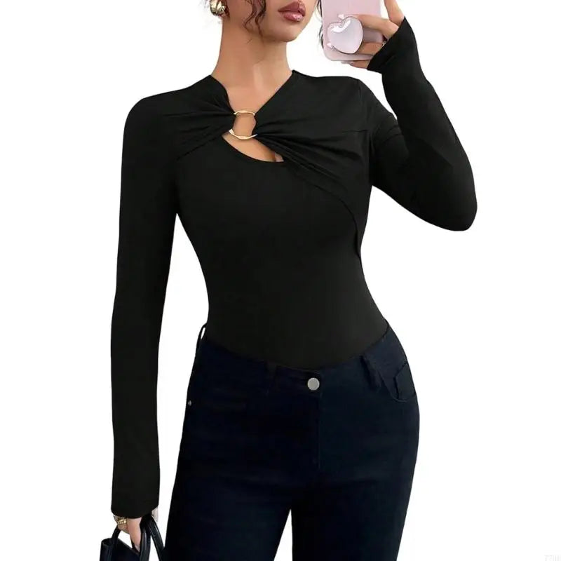 Pull tricoté à col en v pour femmes