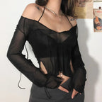 T-shirt en maille et manches longues pour femmes