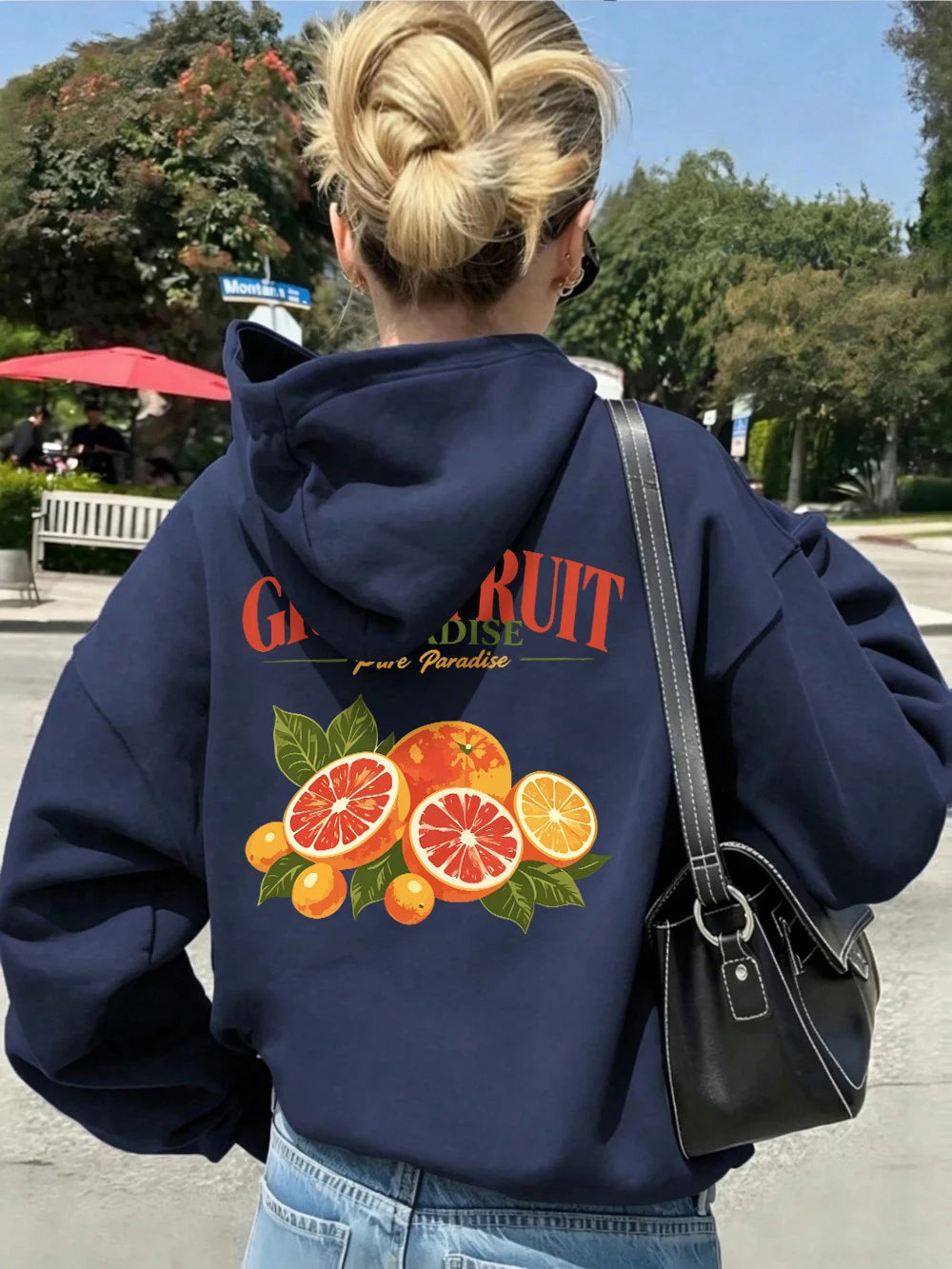 Sweat à capuche Grapefruit Paradise Prints pour femmes