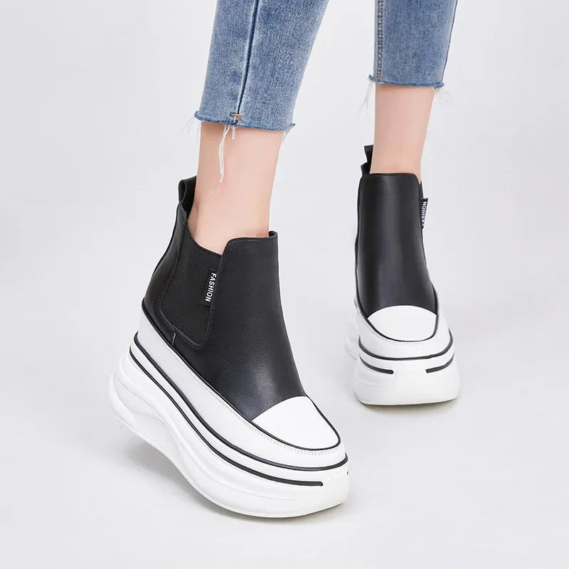 Baskets en cuir véritable pour femmes