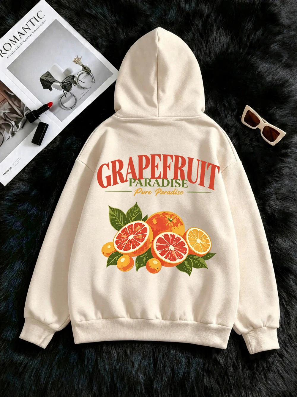 Sweat à capuche Grapefruit Paradise Prints pour femmes