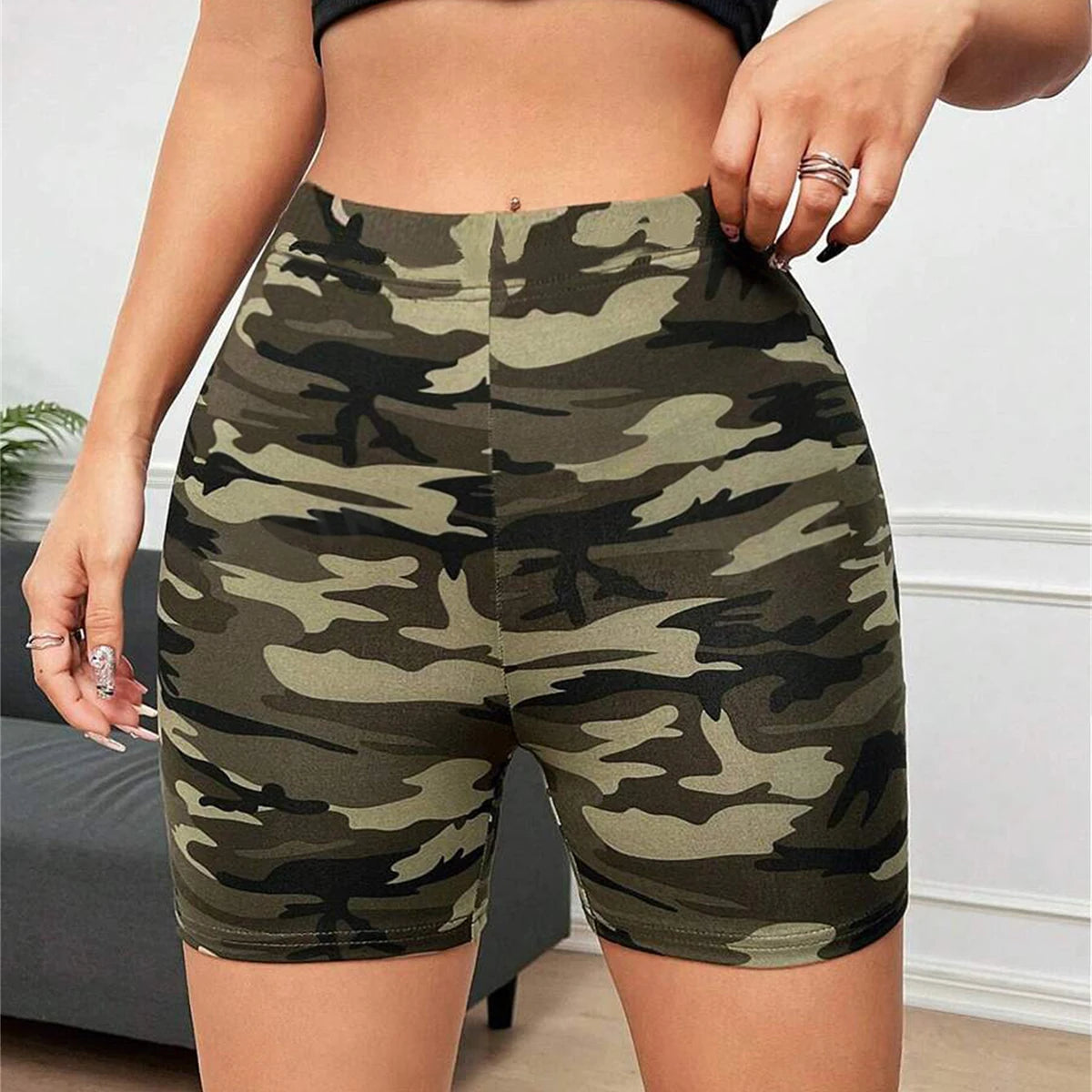 Shorts imprimé camouflage décontractés pour femmes