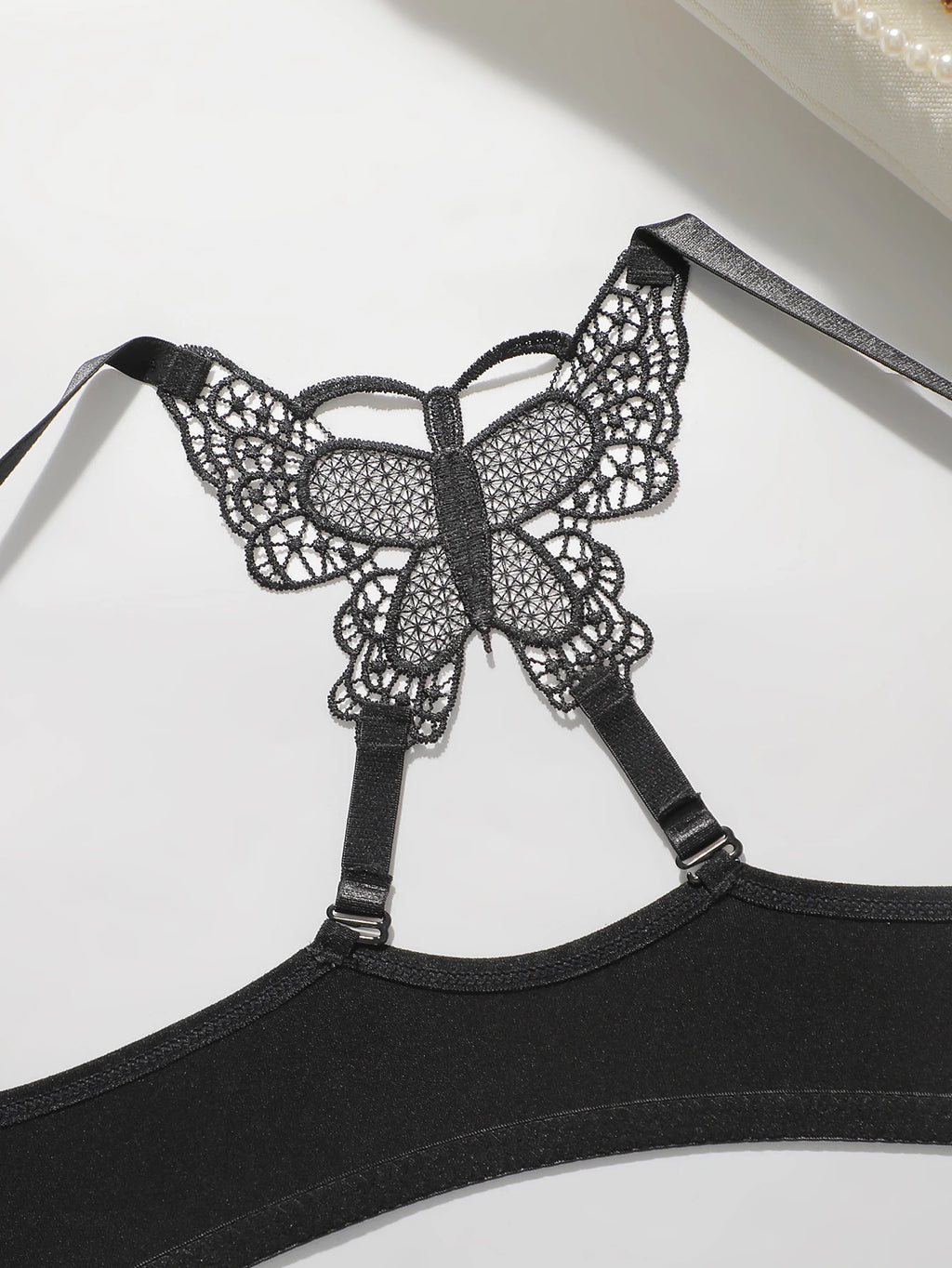 Ensemble de lingerie sexy en dentelle brodée pour femmes