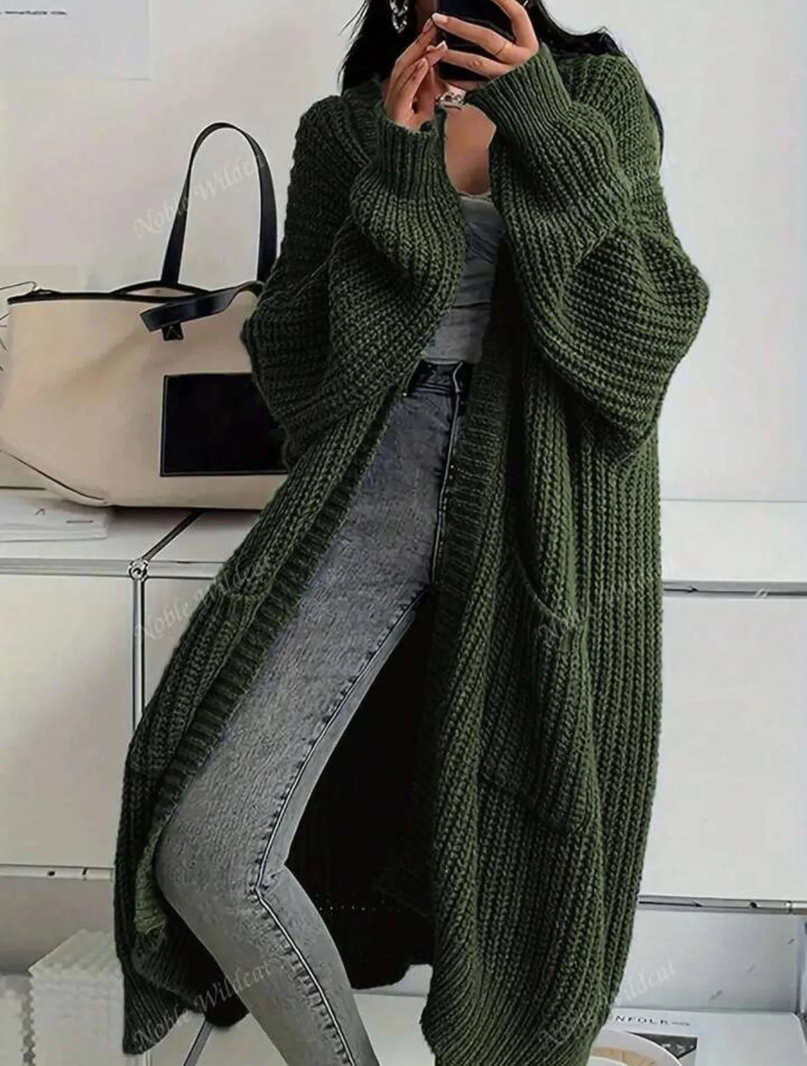 Cardigan longue tricoté pour femmes