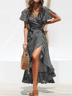 Robe longue en mousseline de soie pour femmes