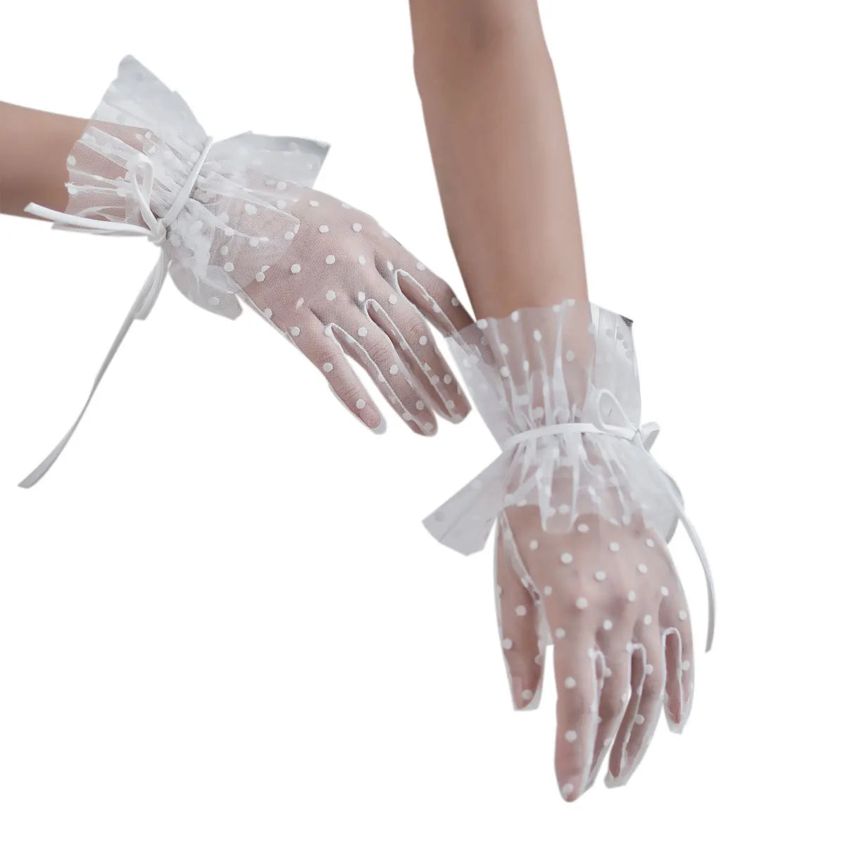 Gants courts en tulle faits à la main pour femmes