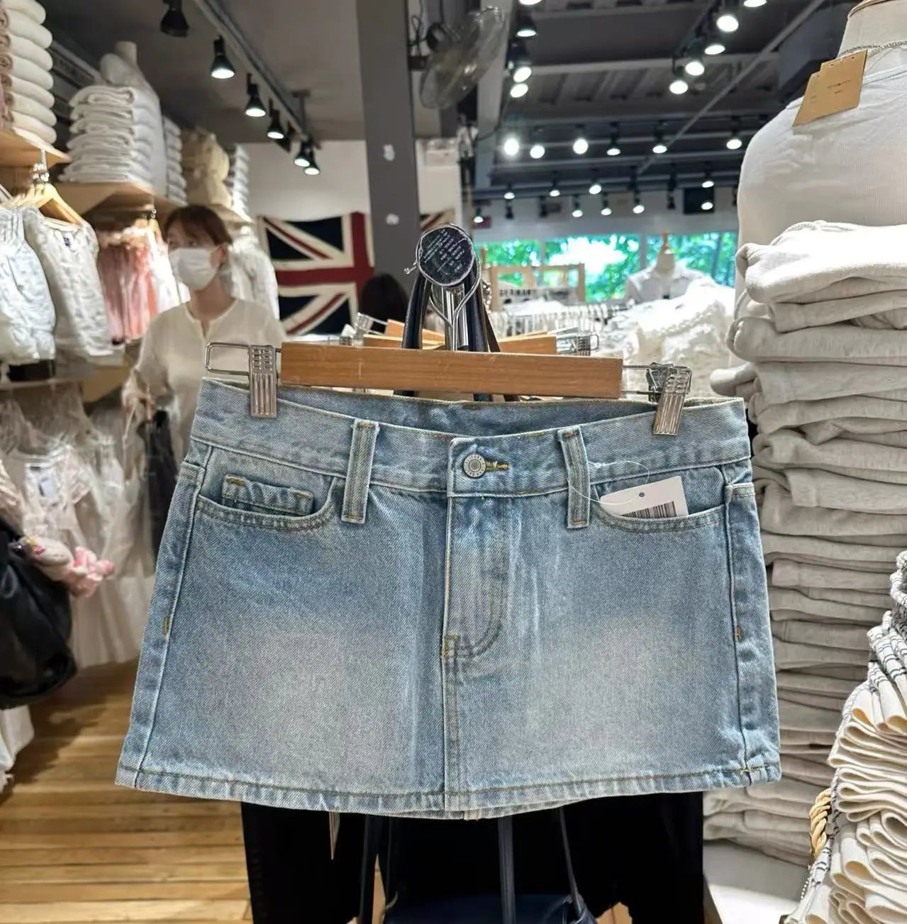 Mini jupes cargo en jean vintage pour femmes