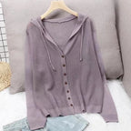 Cardigan en tricot évidé pour femmes