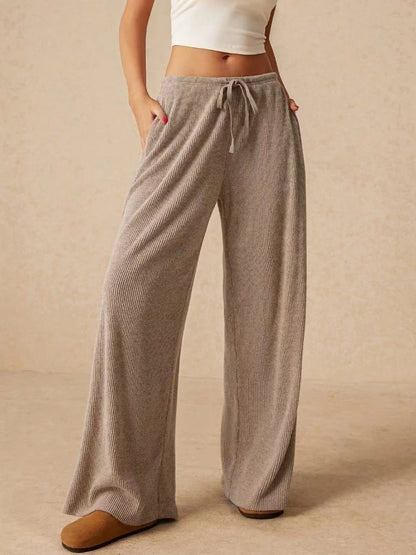 Pantalon Large Femme – Taille Haute et Uni
