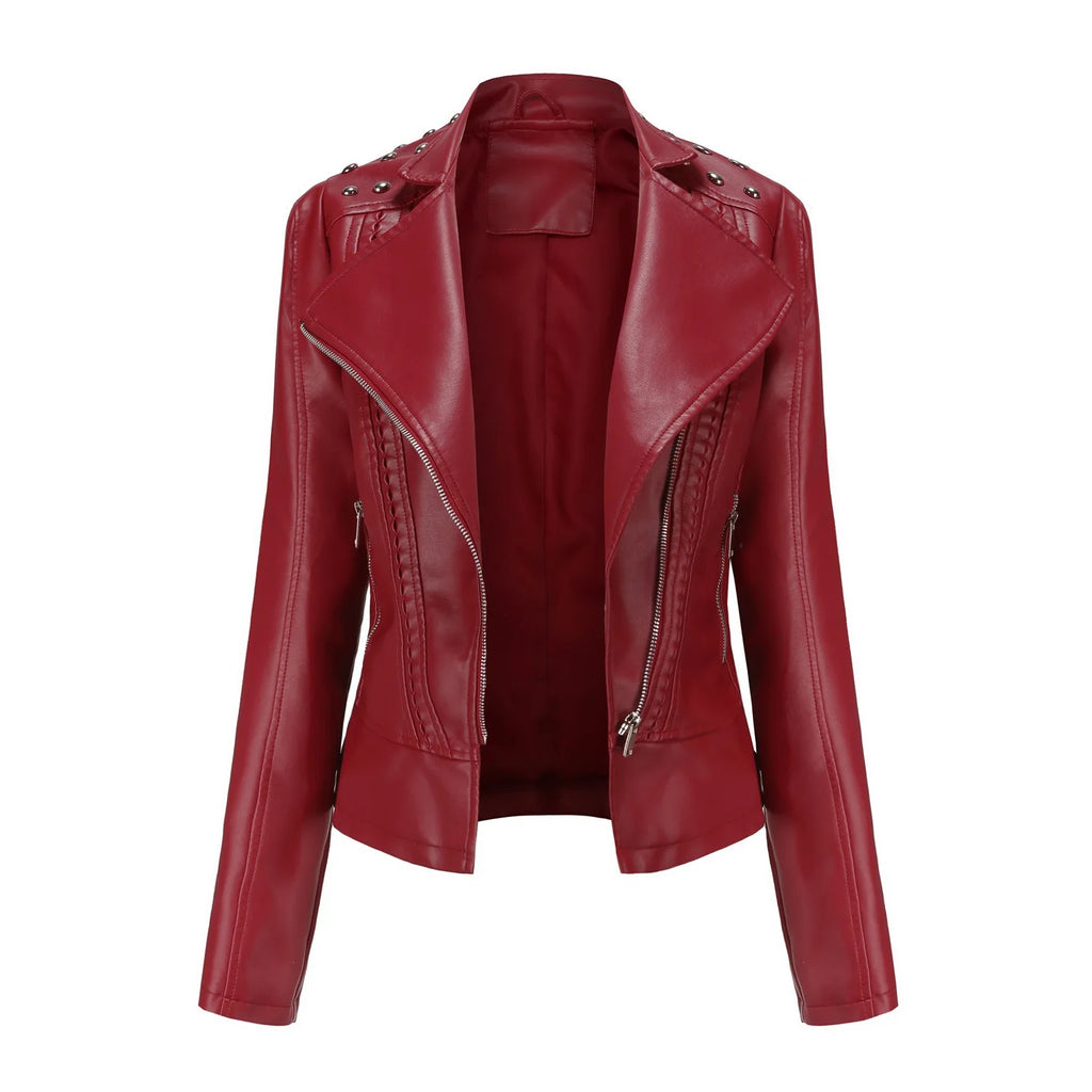 Veste en similicuir souple pour femmes