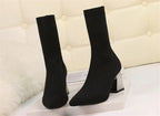 Bottines extensibles en tricot de haute qualité pour femmes