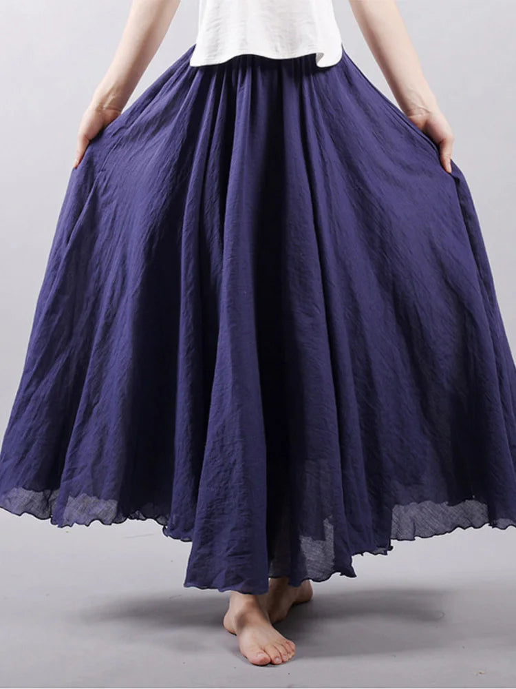 Jupe Longue Femme en Lin – Taille Haute
