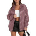Vestes en Faux cuir Pu à fermeture éclair pour femmes