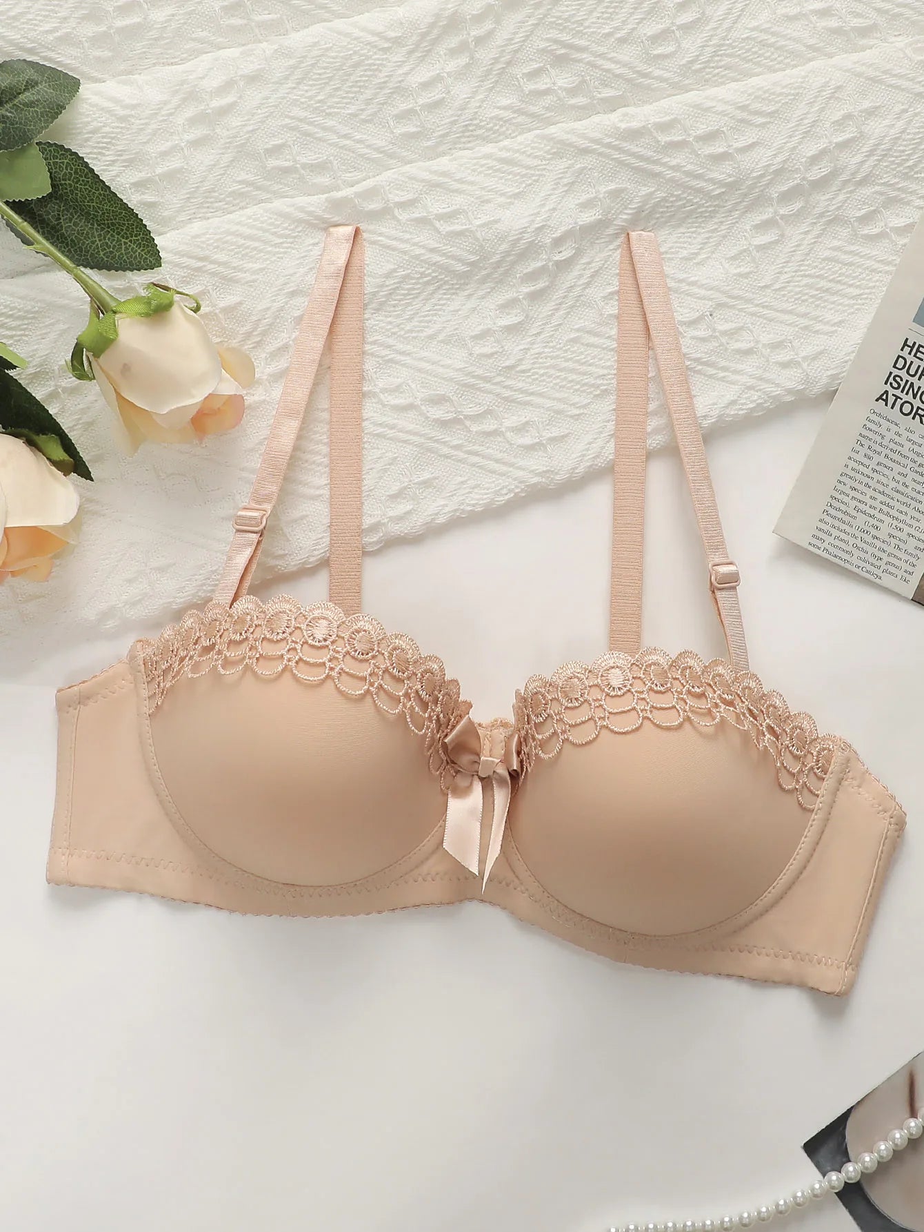 Soutien-gorge à fleurs brodées pour femmes