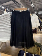 Jupe en maille noire à ourlet champignon pour femmes