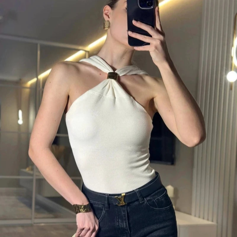 Débardeur d'été sexy en tricot pour femmes