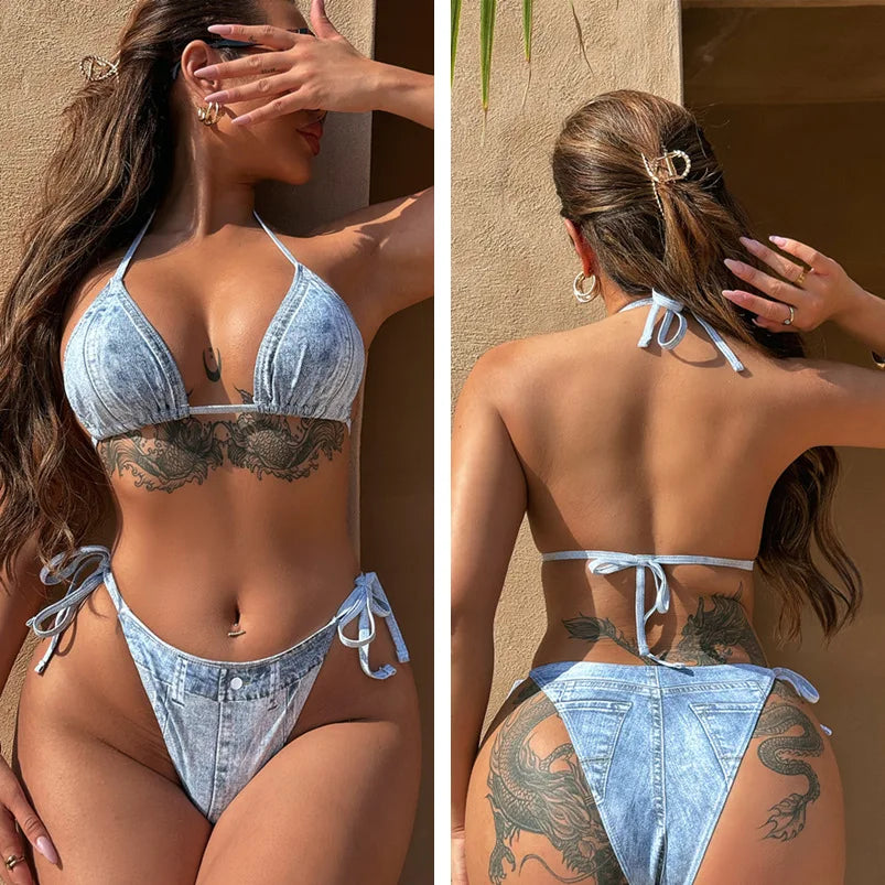 Maillot de bain une pièce, décolleté en V plongeant, pour femmes