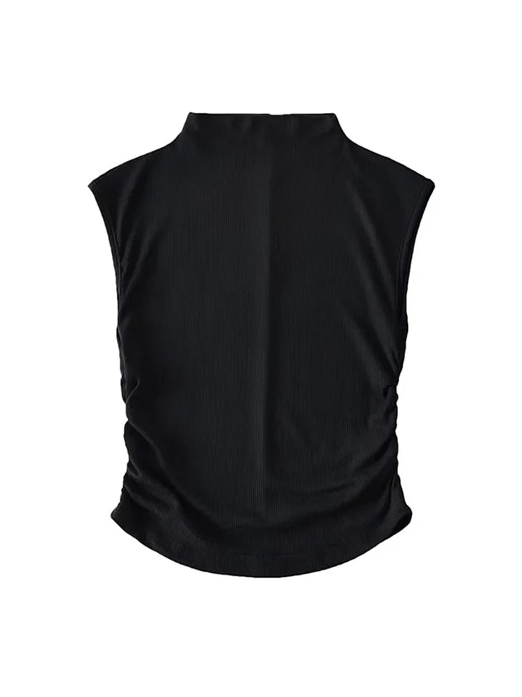 Débardeur Col Roulé Femme – Coupe Courte
