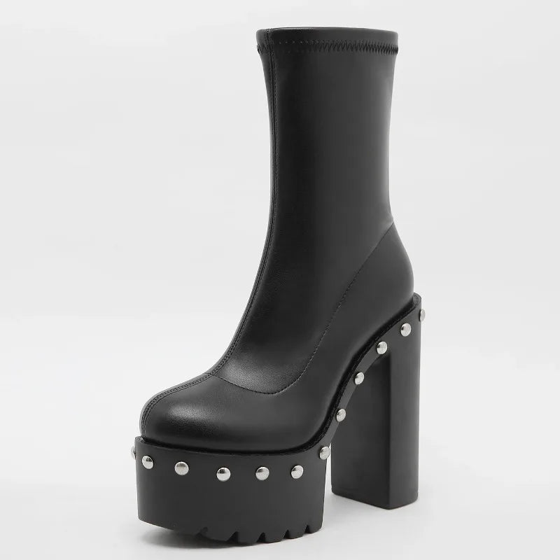 Bottines à plateforme et talons de 14cm pour femmes