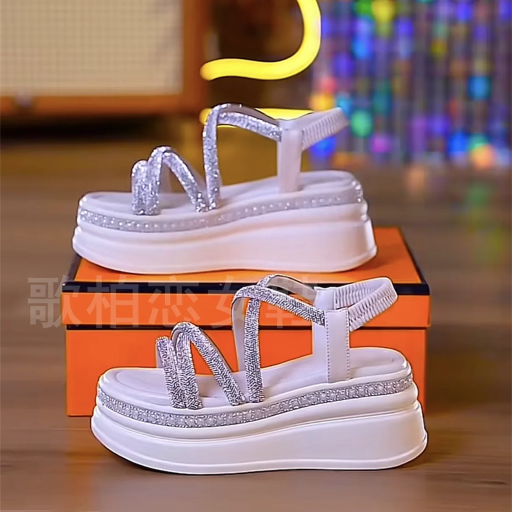 Sandales de Style romain ultralégères à talons épais, chaussures pour femmes