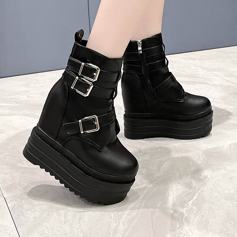 Bottines en cuir PU pour femmes