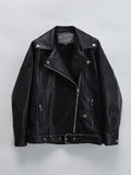 Veste ample vintage en similicuir PU pour femmes