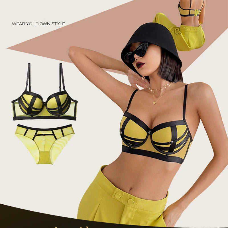 Ensemble culotte et soutien-gorge push-up bandage sexy pour femmes