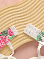 Ensemble de sous-vêtements soutien-gorge sexy à fleurs brodées pour femmes