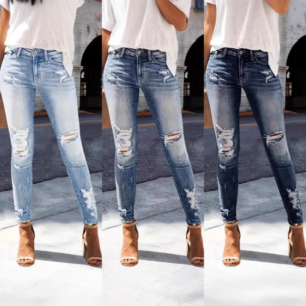 Jeans troués pour femmes