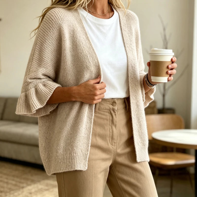 Cardigan Léger Femme – Maille Douce et Volants