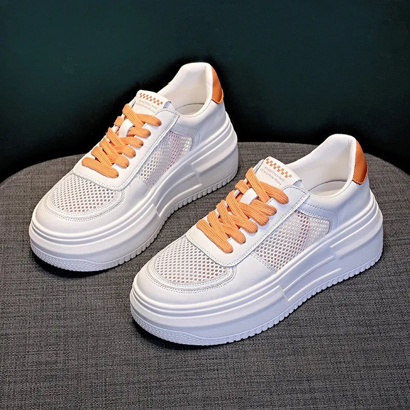 baskets en cuir véritable pour femmes,