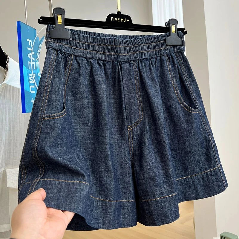 Short en jean cowboy bleu pour femmes